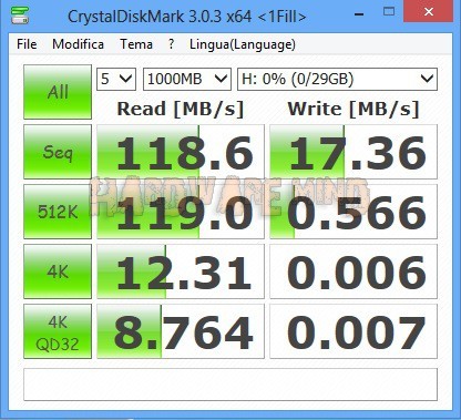 KingSton DTM30 Crystaldiskmark 3 1fill